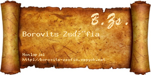 Borovits Zsófia névjegykártya